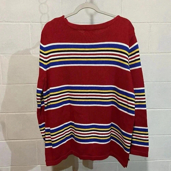 Vintage Lauren Ralph Lauren Women’s‎ Colorful Striped Sweater XLARGE Red Stripes - Picture 4 of 7